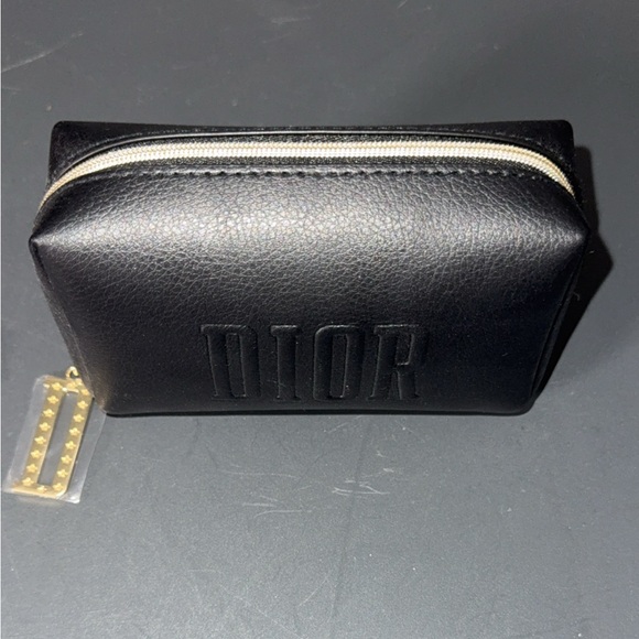Dior Beauty Black Leather Clutch with Gold D Zipper - Picture 2 of 2